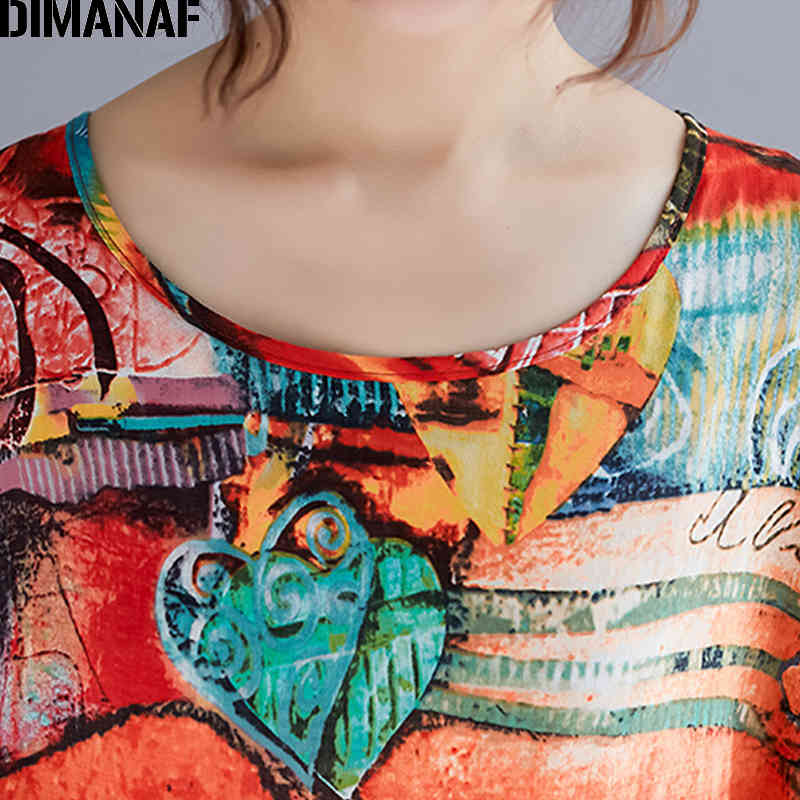 DIMANAF Plus Size Women Print Dress Summer Sundress Cotton Female Lady Vestidos Loose Casual Holiday Maxi Dress Big Size 5XL 6XL 210409