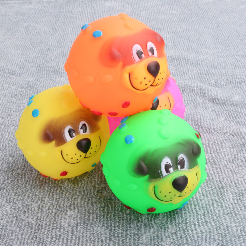 Interactive Dog Toys for Small Vinyl Glue Squeak Puppy Toy Ball Diameter 7cm Pet Chew Toy Bite Resistant