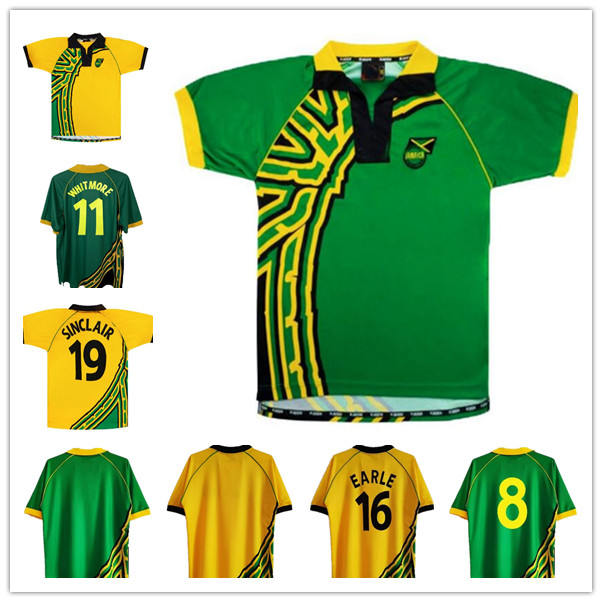 1998 Retro Jamaica soccer jerseys 10 home away yellow green 98 classic Vintage football shirt #16 EARLE #11 WHITMORE #3 DAWES #19, 1998 home
1998 Retro Jamaica soccer jerseys 10 home away yellow green 98 classic Vintage football shirt #16 EARLE #11 WHITMORE #3 DAWES #19, 1998 home