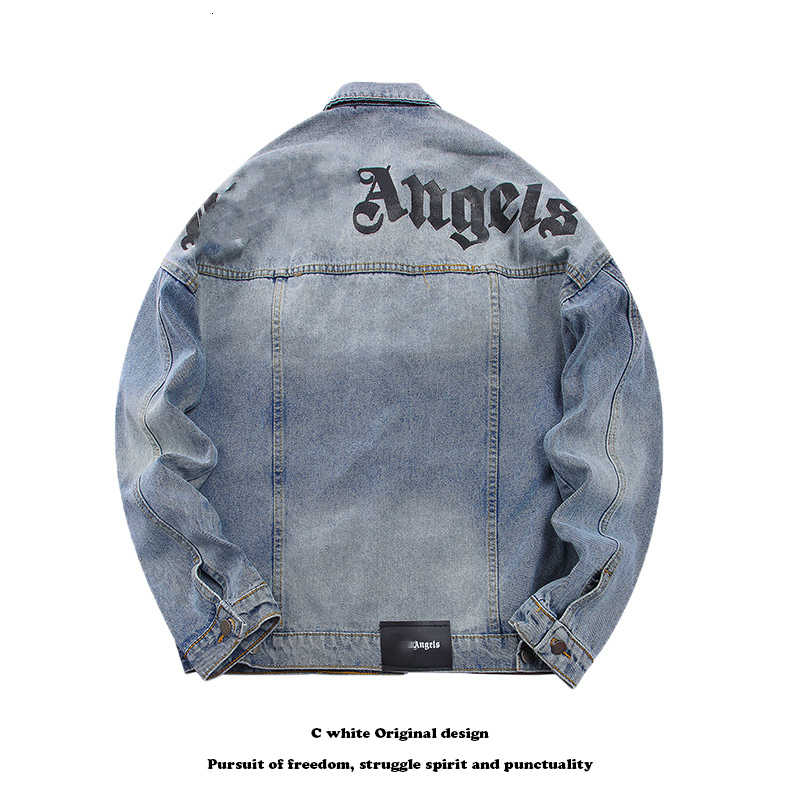 Angel classic pa/lm letter print denim Unisex loose high street casual jacket CGSW, Black;brown
Angel classic pa/lm letter print denim Unisex loose high street casual jacket CGSW, Black;brown