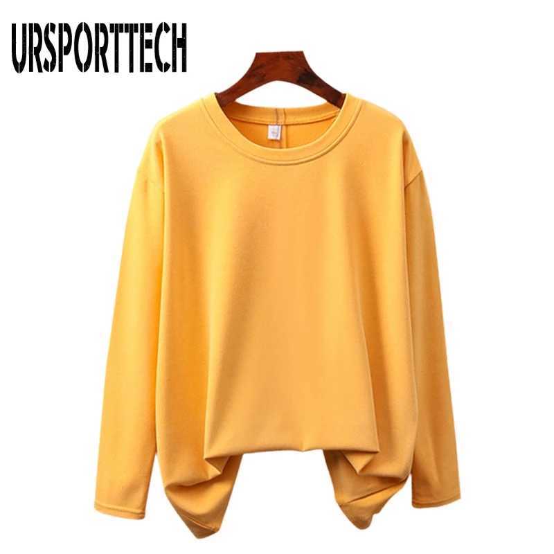 Autumn Spring Women T Shirt Oversize 100% Cotton T-shirt Long Sleeve Plus Size Women Tshirts High Quality Oversized Korean Tops 210528