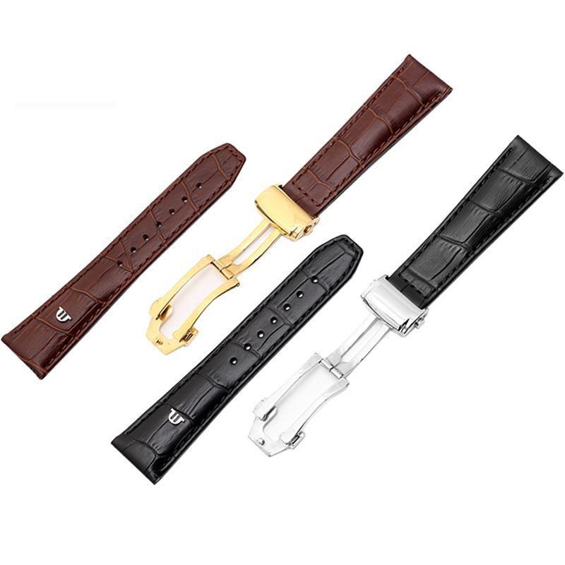 Watch Bands TOP Genuine Leather Watchband For MAURICE LACROIX Watches Strap Black Brown 20mm 22mm With Folding Buckle Bracelet