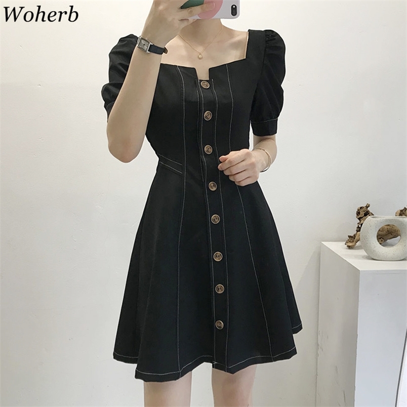 Vestidos De Mujer Square Collar Korean Chic Robe Summer Elegant A Line Dress High Waist White Woman Dresses 4j616 210519, Black
Vestidos De Mujer Square Collar Korean Chic Robe Summer Elegant A Line Dress High Waist White Woman Dresses 4j616 210519, Black