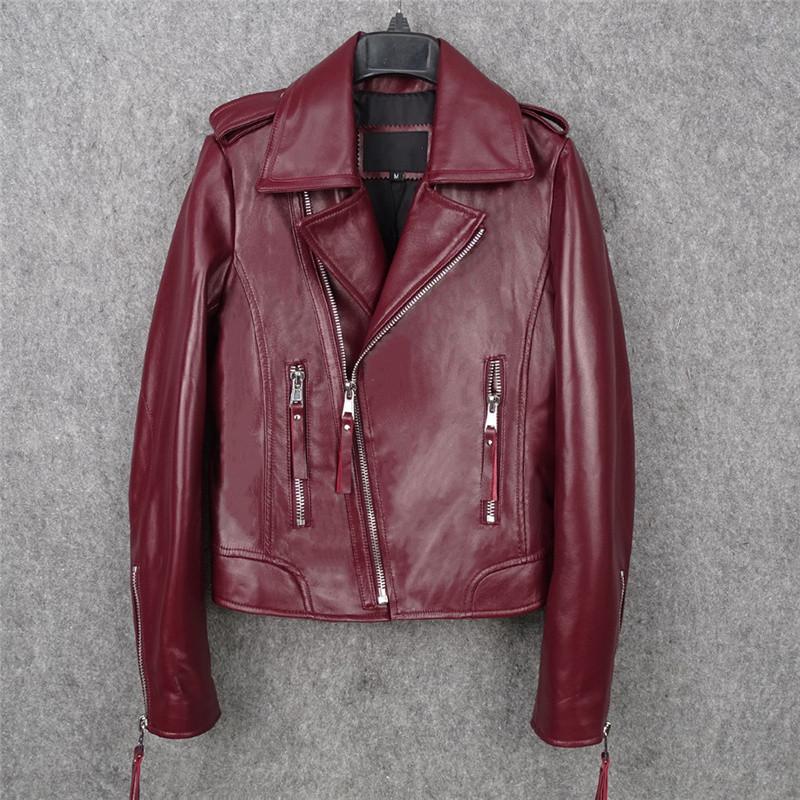 Faux Fashion Genuine leather Jacket Women Spring 2021 100% Sheepskin Coat Female Motorcycle Jackets Chaqueta Cuero Mujer Pph4927, Red wine
Faux Fashion Genuine leather Jacket Women Spring 2021 100% Sheepskin Coat Female Motorcycle Jackets Chaqueta Cuero Mujer Pph4927, Red wine