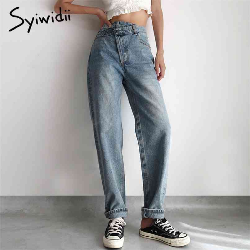 Irregular Jeans For Women High Waist Denim Pants Straight Plus Size Clothes Blue Vintage Streetwear Fashion Spring 210607
Irregular Jeans For Women High Waist Denim Pants Straight Plus Size Clothes Blue Vintage Streetwear Fashion Spring 210607