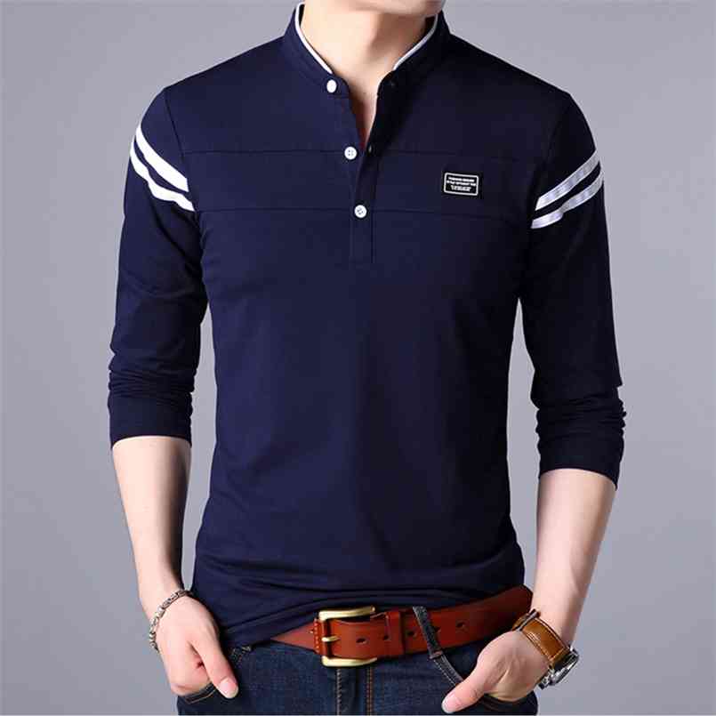 Men T Shirt Man Long Sleeve Tshirt Men's Clothing Fashion Casual Classic Mandarin Collar T-Shirts Cotton Tops Tees Male Tshirts 210721, White
Men T Shirt Man Long Sleeve Tshirt Men's Clothing Fashion Casual Classic Mandarin Collar T-Shirts Cotton Tops Tees Male Tshirts 210721, White