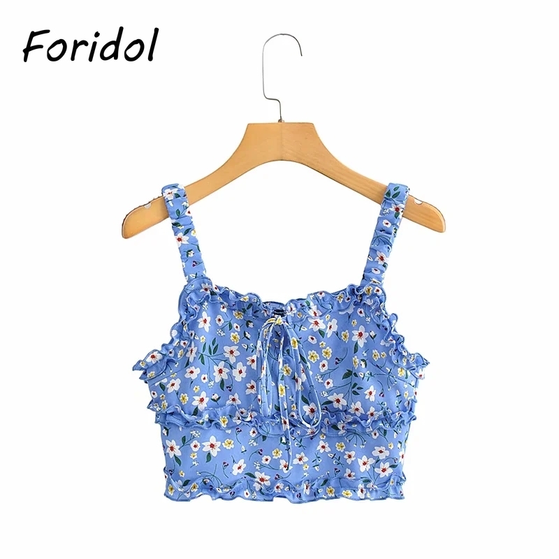 Foridol Floral Print Long Dress Set Suits Women Summer Sleeveless Boho Beach Blue Dress Casual Bodycon Australia Dress 210415