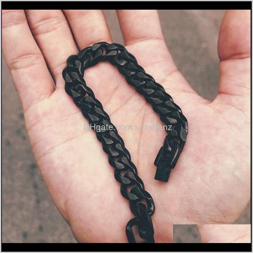 Jewelry Drop Delivery 2021 Black Bracelet Mens Stainless Steel Accessories Men Cuban Link Chain On Hand Retro Charm Simple Bracelets Hip Hop
Jewelry Drop Delivery 2021 Black Bracelet Mens Stainless Steel Accessories Men Cuban Link Chain On Hand Retro Charm Simple Bracelets Hip Hop