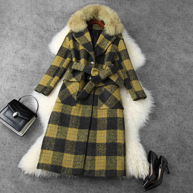Women' Wool & Blends European and American women' wear winter style Long sleeve collars lace-up Fashionable plaid printed tweed coat 49K1, Yellow
Women' Wool & Blends European and American women' wear winter style Long sleeve collars lace-up Fashionable plaid printed tweed coat 49K1, Yellow