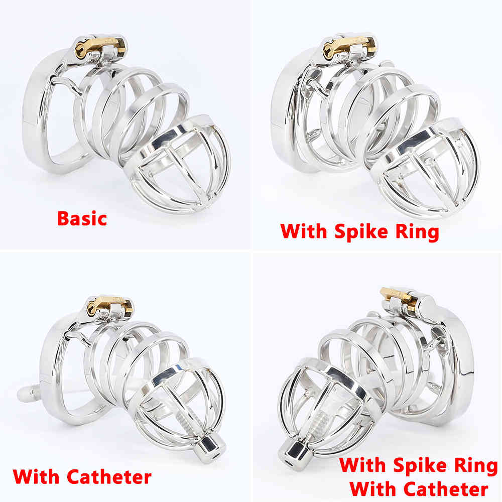 For Couple Chastity Device Stainless Steel Cage Cock Cage Erotic Device cock Prison Penis Ring Sex Toys for Men Lock Cock Rings 210408