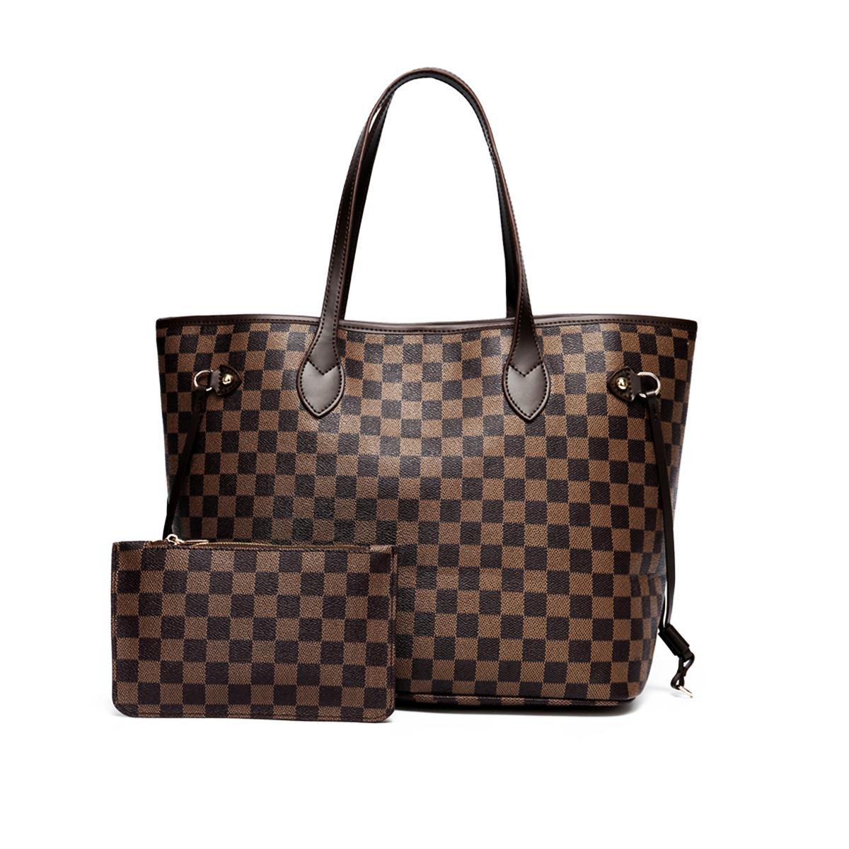 Bags 2pcs/set Tote Shoulder Leather Handbags Handbag Brown Checkered Designers Bag PU Casual Fashion Women Luxurys Geadh
Bags 2pcs/set Tote Shoulder Leather Handbags Handbag Brown Checkered Designers Bag PU Casual Fashion Women Luxurys Geadh