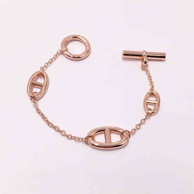 Charm Bracelets 05 Niche Design Hollowed Out Pig Nose Japanese Word Ot Bracelet Japan and South Korea Fashion Simple Hand Ornaments