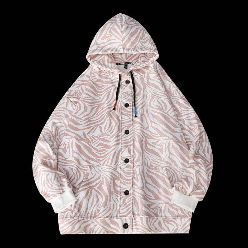 Spring Japanese Fashion Striped Hooded Jackets For Men Cargo Casual Loose Oversized Jacket Plus Size Clothes Men's