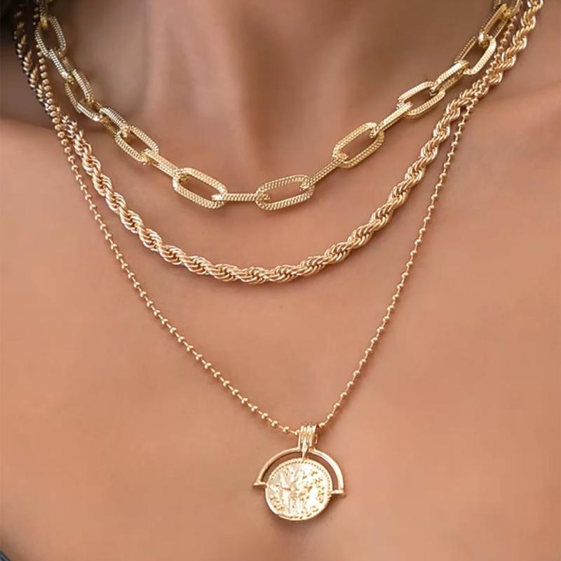 Pendant Necklaces Fashionable Vintage Multi-Layers Metal Ladies Choker Necklace Cute Chain Carved For Women Jewelry Girl Gift
Pendant Necklaces Fashionable Vintage Multi-Layers Metal Ladies Choker Necklace Cute Chain Carved For Women Jewelry Girl Gift