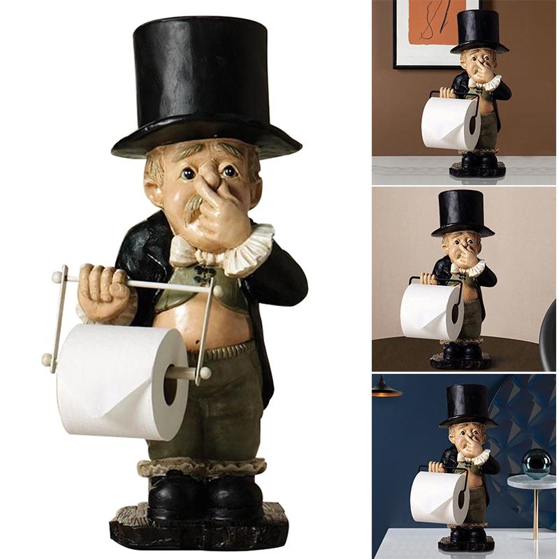 Toilet Paper Holders Butler With Roll Resin Holder Cute Fun Ornament Stand For Bathroom LB