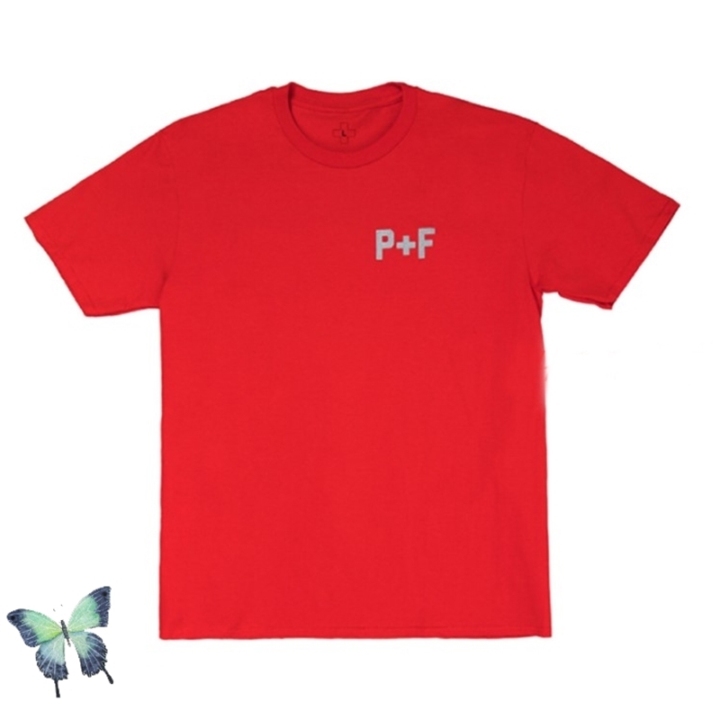 P+F 3M Reflective T Shirt Places Faces High Quality Solid Color T-shirt Men Women Fashion Casual Places+faces s 210420