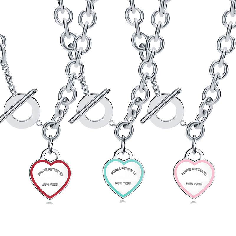 TIFF 925 Silver Korean Pin Buckle Enamel Heart Necklace Female Pendant Clavicle Chain Double Electroplating Thick Silver Bottom Fashion Jewelry Gift
TIFF 925 Silver Korean Pin Buckle Enamel Heart Necklace Female Pendant Clavicle Chain Double Electroplating Thick Silver Bottom Fashion Jewelry Gift