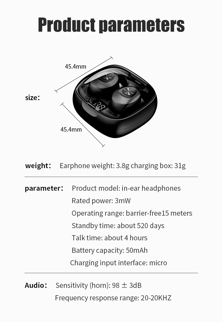 Bluetooth-compatible couteur sans fil casque Sport couteur Mini casque stro son dans loreille IPX5 tanche tws 5.0 affichage de