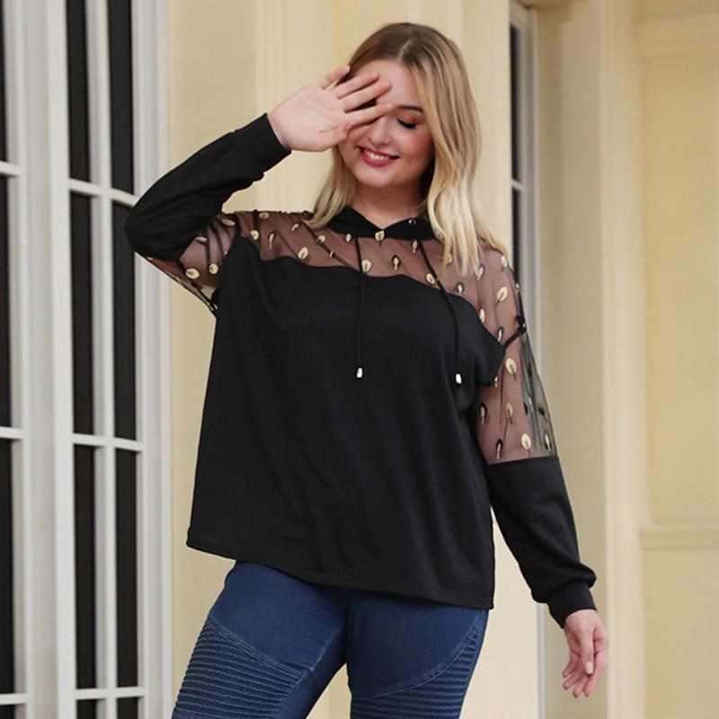 Women's Hoodies & Sweatshirts Leaf Print Mesh Patchwork Hooded Tops Solid Black Loose All-Match Drop Shoulder Long Sleeve Plus Size And, Black hoodies
Women's Hoodies & Sweatshirts Leaf Print Mesh Patchwork Hooded Tops Solid Black Loose All-Match Drop Shoulder Long Sleeve Plus Size And, Black hoodies