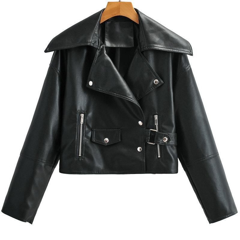 Women's Leather & Faux 2021 Autumn Winter Women Punk Style Oversize Jackets Lady Loose Turn-down Collar PU Zippers Black Streetwear Coats
Women's Leather & Faux 2021 Autumn Winter Women Punk Style Oversize Jackets Lady Loose Turn-down Collar PU Zippers Black Streetwear Coats