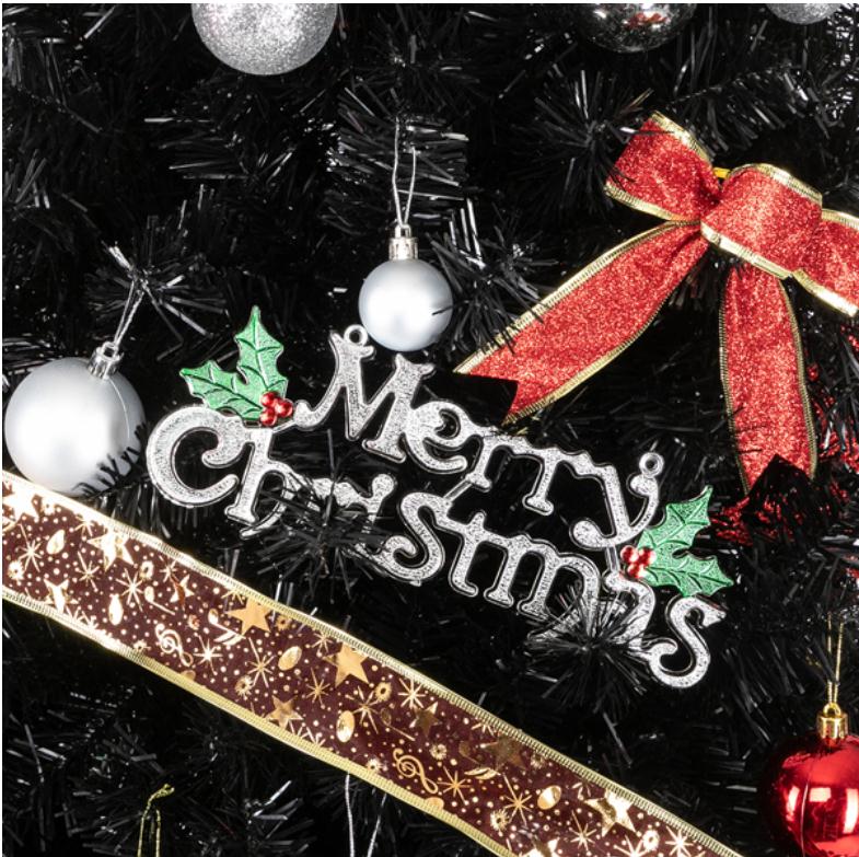 Christmas Decoration 6ft 1600 Branches PVC Christmas Tree Black