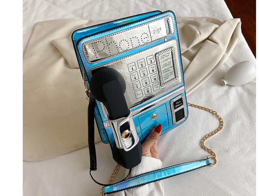 Messenger Bag Women PU Laser Design Personal Telephone Shaped Cross body Bags 4Colors, Gold
Messenger Bag Women PU Laser Design Personal Telephone Shaped Cross body Bags 4Colors, Gold