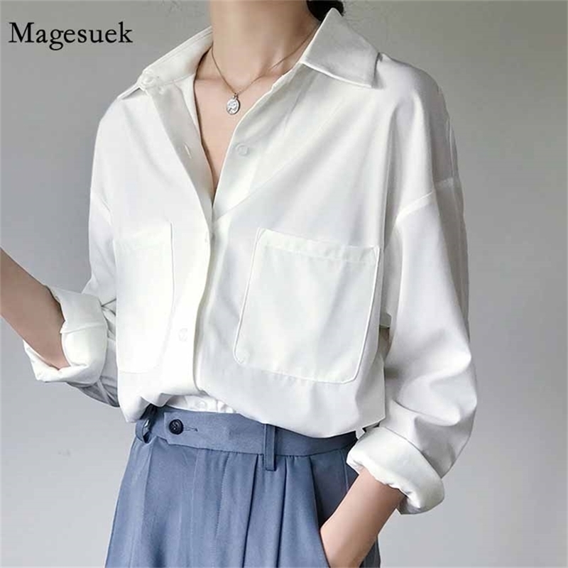 Turn-down Collar Pockets OL Style White Shirts for Women Blouse Tops Elegant Workwear Female Top Autumn Blusas Femme 11296 210518
Turn-down Collar Pockets OL Style White Shirts for Women Blouse Tops Elegant Workwear Female Top Autumn Blusas Femme 11296 210518
