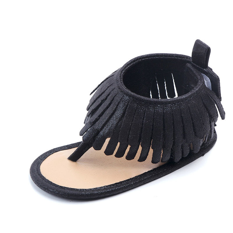 Melario Summer Toddler Girls Sandals Fashion Kids Tassel Cute Shoes Baby Flat Heel Shoes Hook & Loop Sandals 210412