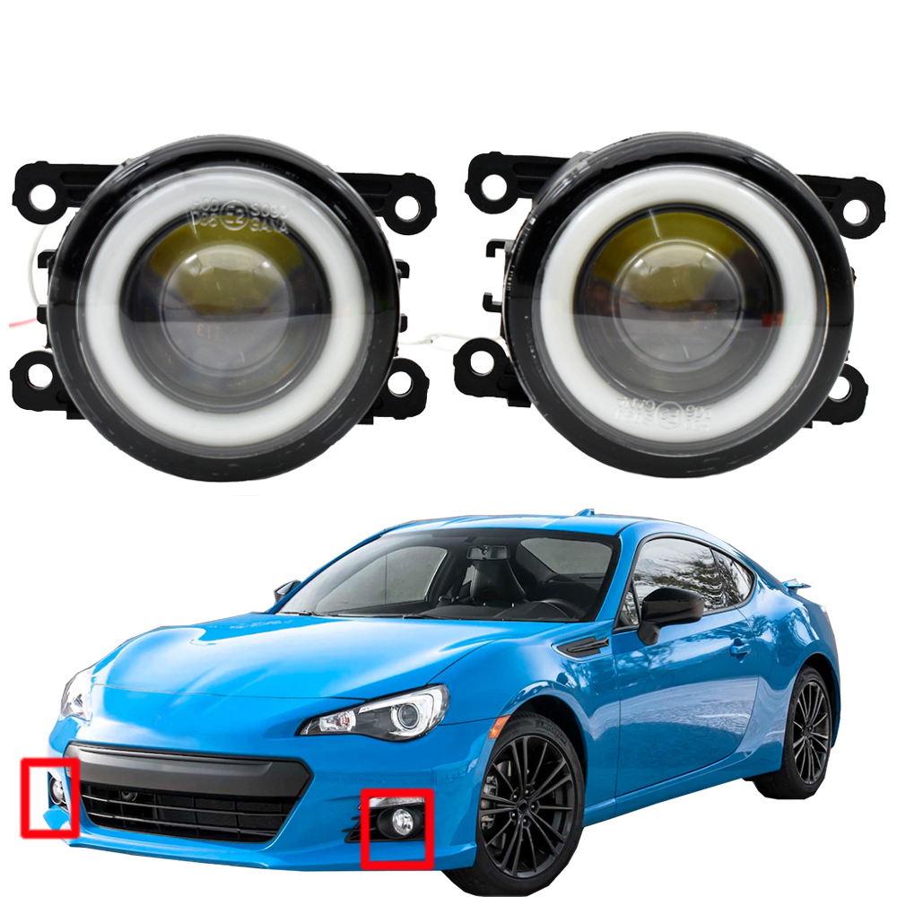 fog light with for Subaru BRZ 2013-2018 2 Pieces Fog-Lights LED DRL high quality Angel Eye 12v H11