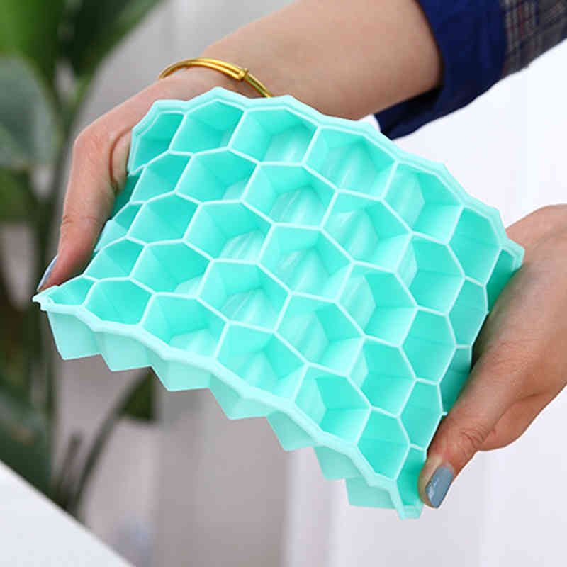 1Pcs With Cover/no Cover Honeycomb Shape Ice Cube Mold for Summer Multi Purpose Whiskey Cocktail Kitchen Tools Reusable