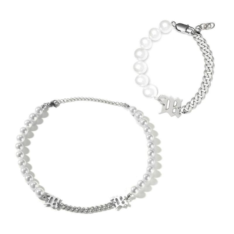 Earrings & Necklace 2Pcs Women White Pearl Metal Choker Bracelet Statement Jewelry Set Q0KE, Silver
Earrings & Necklace 2Pcs Women White Pearl Metal Choker Bracelet Statement Jewelry Set Q0KE, Silver