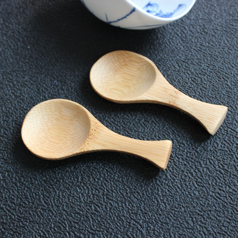 Natural Mini Bamboo Spoon Mini Short Handle Tea Spoon Coffee Beans Salt Tea Scoop DH8595