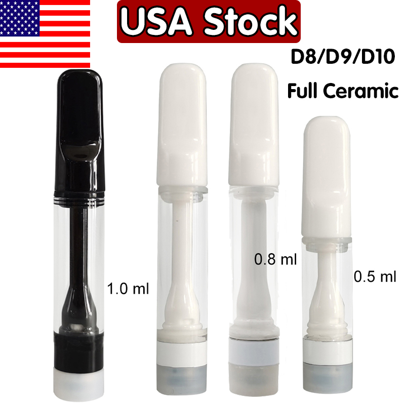USA Stock D8 D9 D10 Full Ceramic Vape Cartridge 0.5ML 0.8ML 1.0ML Vapor Atomizer Disposable Empty Premium Extract Pure Taste 510 Thread Carts
USA Stock D8 D9 D10 Full Ceramic Vape Cartridge 0.5ML 0.8ML 1.0ML Vapor Atomizer Disposable Empty Premium Extract Pure Taste 510 Thread Carts