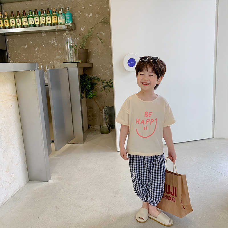 Summer Boys cartoon short sleeve cotton T shirts children 3 colors thin casual Tees 1-6 years all-match Tops 210615