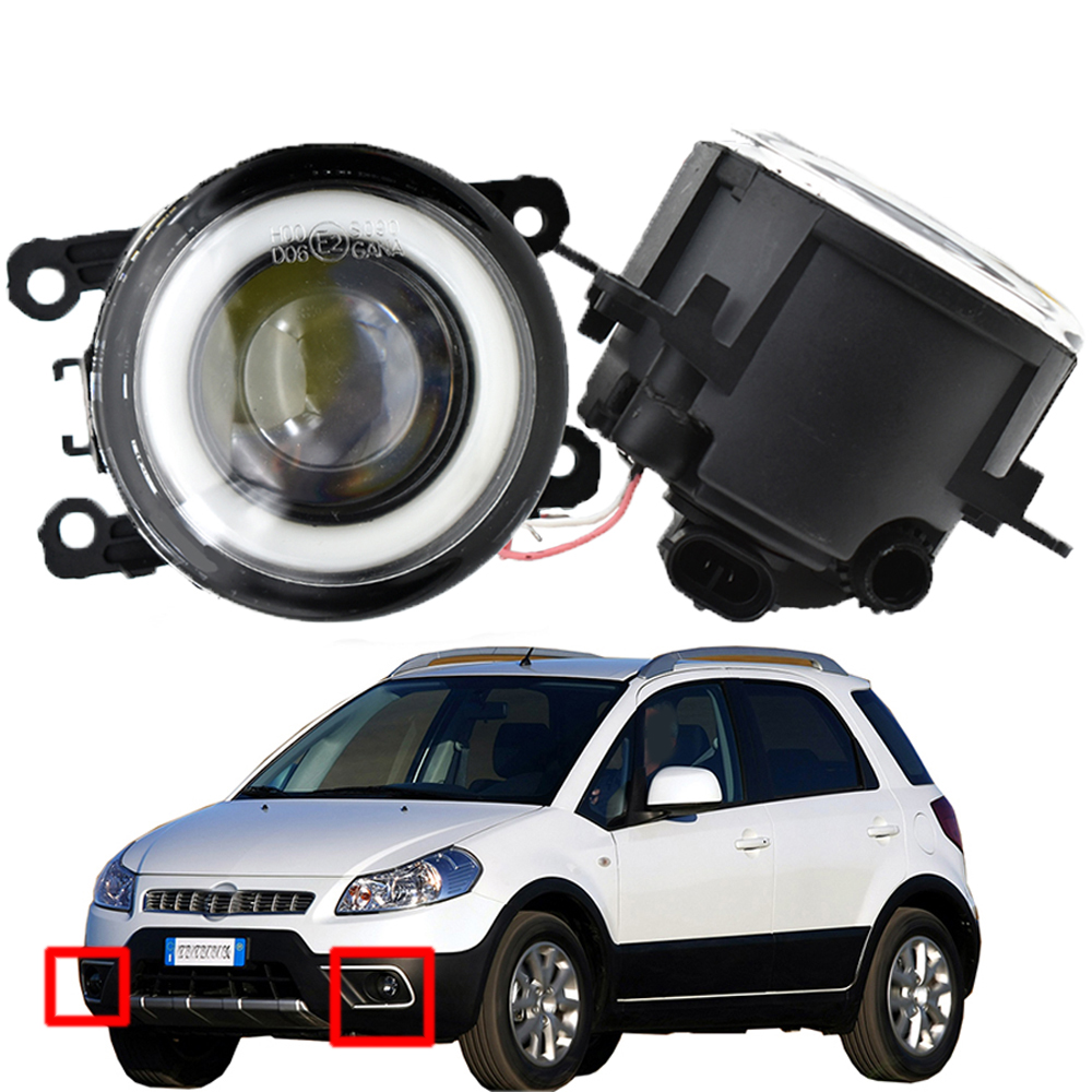 fog light for Fiat Sedici 2009-2016 2 Pieces LED DRL high quality Fog-Lights Angel Eye 12v H11