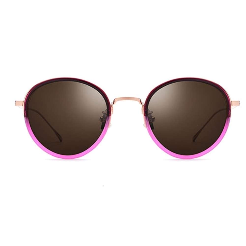 Highend accessories New Trending Korea Round Shad Hign Quality BTi Acetate Frame UV Polarized Sun Glass Women Fashion Men Sunglass, Black
