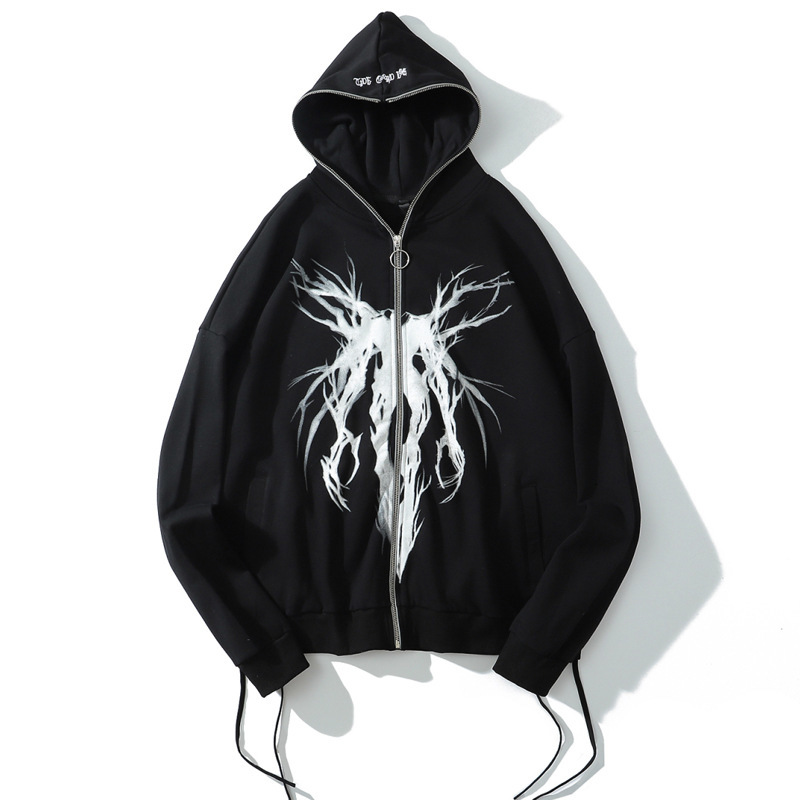 Women's Hoodies & Sweatshirts Cool Design Punk Zipper Graphic Print Oversize Men Pullover Hoodie Black Casual Sweatshirt Sreetwear Coat
Women's Hoodies & Sweatshirts Cool Design Punk Zipper Graphic Print Oversize Men Pullover Hoodie Black Casual Sweatshirt Sreetwear Coat