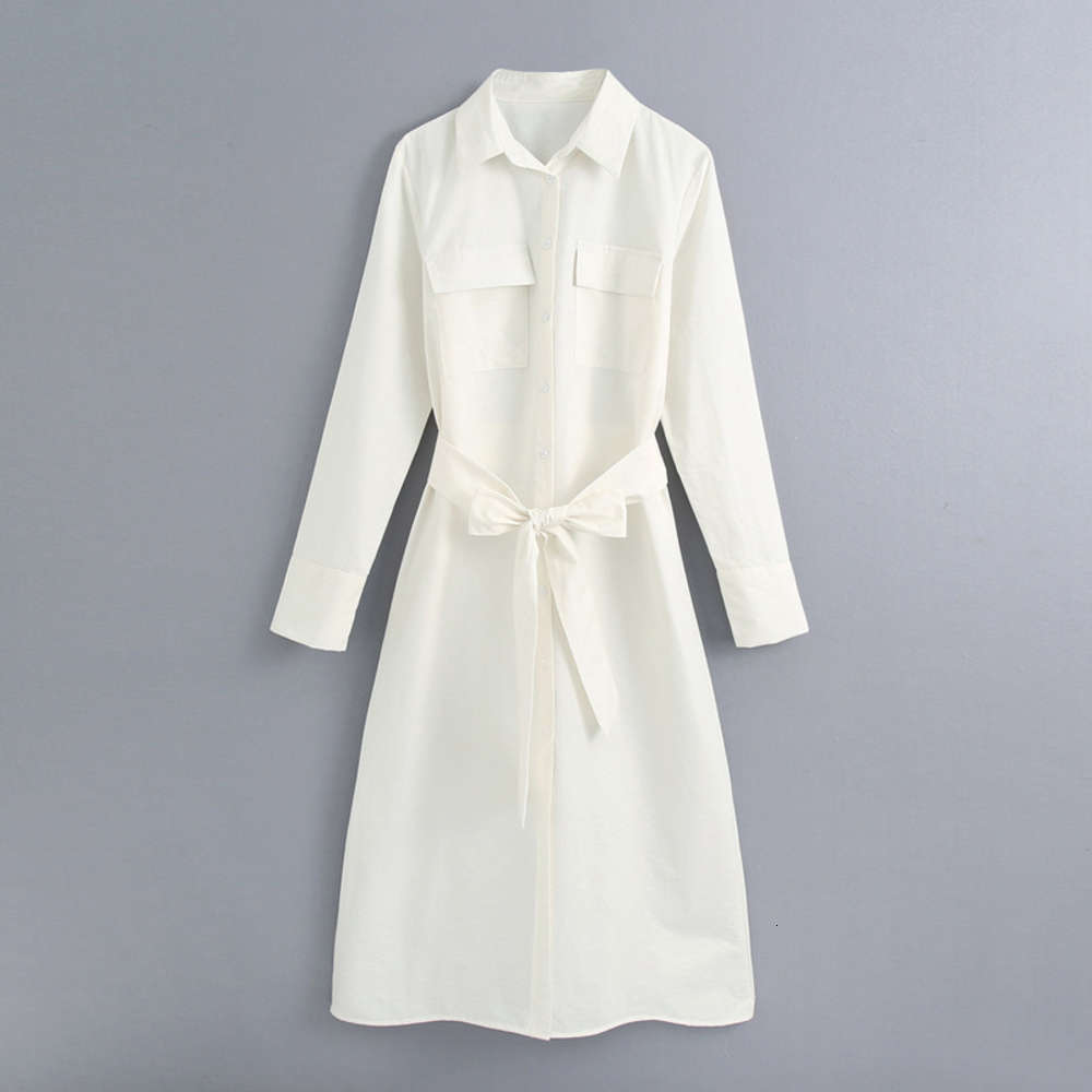 Casual Dresses Women's summer Lapel double pocket lace up long sleeve shirt drs c2338, White
Casual Dresses Women's summer Lapel double pocket lace up long sleeve shirt drs c2338, White