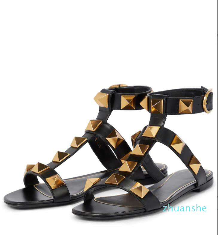 fashion-Summer sandals ankle strap shoes Roman Stud flat sandalies genuine leather studs women slide sandal luxury designer shoe
fashion-Summer sandals ankle strap shoes Roman Stud flat sandalies genuine leather studs women slide sandal luxury designer shoe
