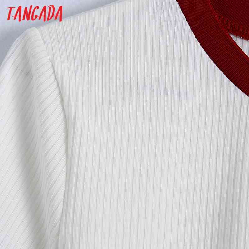 Women Fashion Patchwork White Strethy T Shirt Vintage O Neck Short Sleeve Female Top Tee Mujer BE504 210416