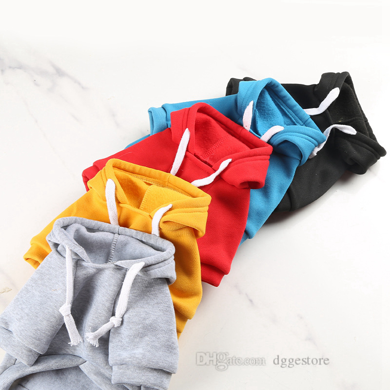 5 Color Dogs Hoodie Dog Apparel Sweaters with Hat Cold Weather Pet Hoodies Pocket Hooded Clothes Costume Puppy Cat Winter Hoody Warm Coat Sweater for 