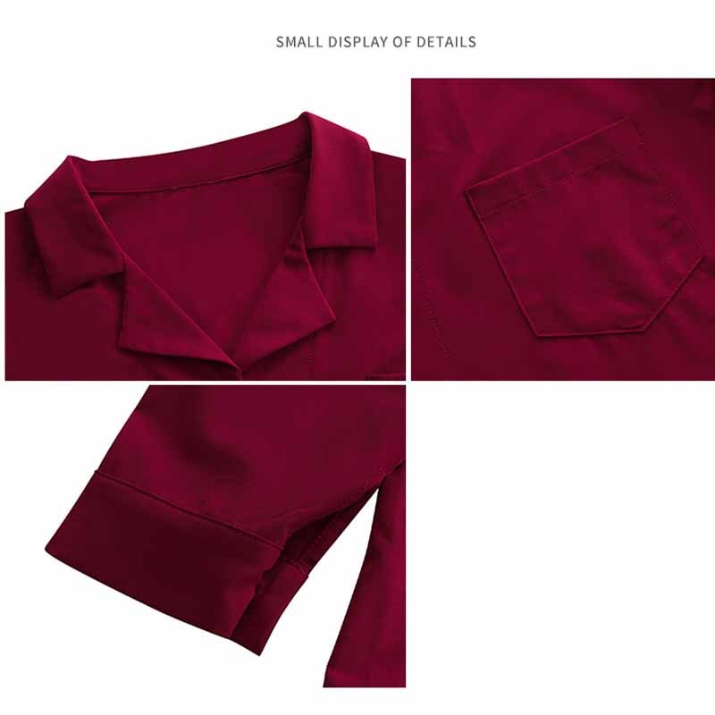 Autumn Red Chiffon Long Sleeve Office Lady Women's Blouse Professional Notched Collar Loose Cardigan Shirt Blusas 10692 210518