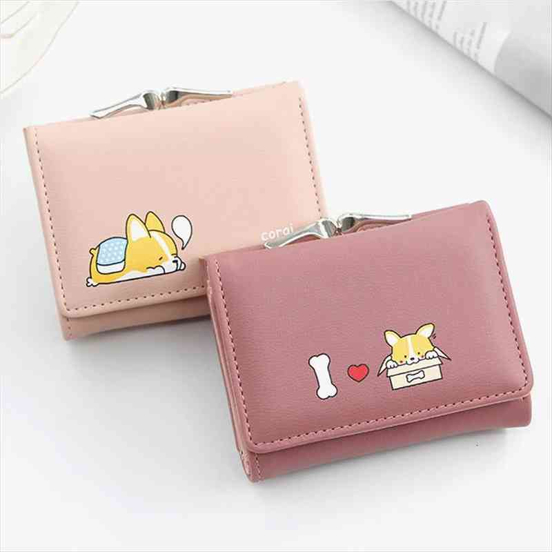 women small wallets cartera mujer cute corgi doge design ladies pu leather female short money purses with coin pocket, Red;black
women small wallets cartera mujer cute corgi doge design ladies pu leather female short money purses with coin pocket, Red;black
