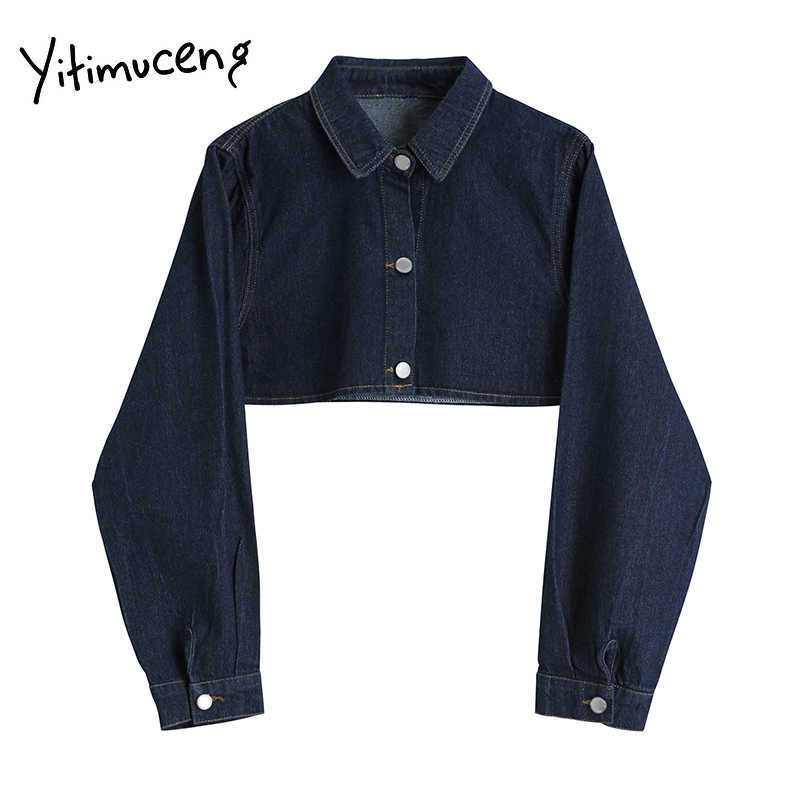Yitimuceng Denim Jacket Women Casual Blue Jeans Jackets Single Breasted Korean Fashion Spring Short Streetwear 210601
Yitimuceng Denim Jacket Women Casual Blue Jeans Jackets Single Breasted Korean Fashion Spring Short Streetwear 210601