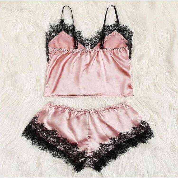 Women Sleepwear Sleeveless Nightwear Lace Trim Satin Top Pajama Sets Women Sexy Lingerie Pajamas Women 211203, Red
Women Sleepwear Sleeveless Nightwear Lace Trim Satin Top Pajama Sets Women Sexy Lingerie Pajamas Women 211203, Red