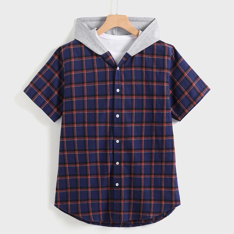 Men' Casual Shirts European Size Spring And Summer 2021 Fashion Stitching Plaid Short-sleeved Hooded Loose Shirt Male 5100, 5100 black
Men' Casual Shirts European Size Spring And Summer 2021 Fashion Stitching Plaid Short-sleeved Hooded Loose Shirt Male 5100, 5100 black