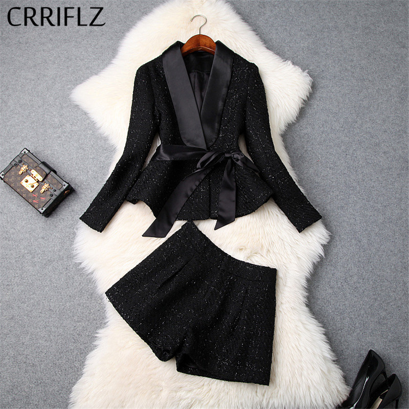 Winter Spring Women Set Full Sleeve Shawl Collar Ruffles Hem Short Pants 2 Piece Fashion Tweed Black Patry Pant 210520
Winter Spring Women Set Full Sleeve Shawl Collar Ruffles Hem Short Pants 2 Piece Fashion Tweed Black Patry Pant 210520