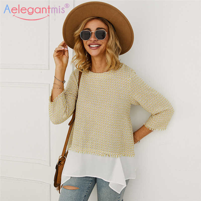 Aelegantmis Fashion Patchwork Womens Long Sleeve Tops Spring Autumn Knitted T-Shirts Female Casual O-Neck T Shirt 210607, Yellow
Aelegantmis Fashion Patchwork Womens Long Sleeve Tops Spring Autumn Knitted T-Shirts Female Casual O-Neck T Shirt 210607, Yellow