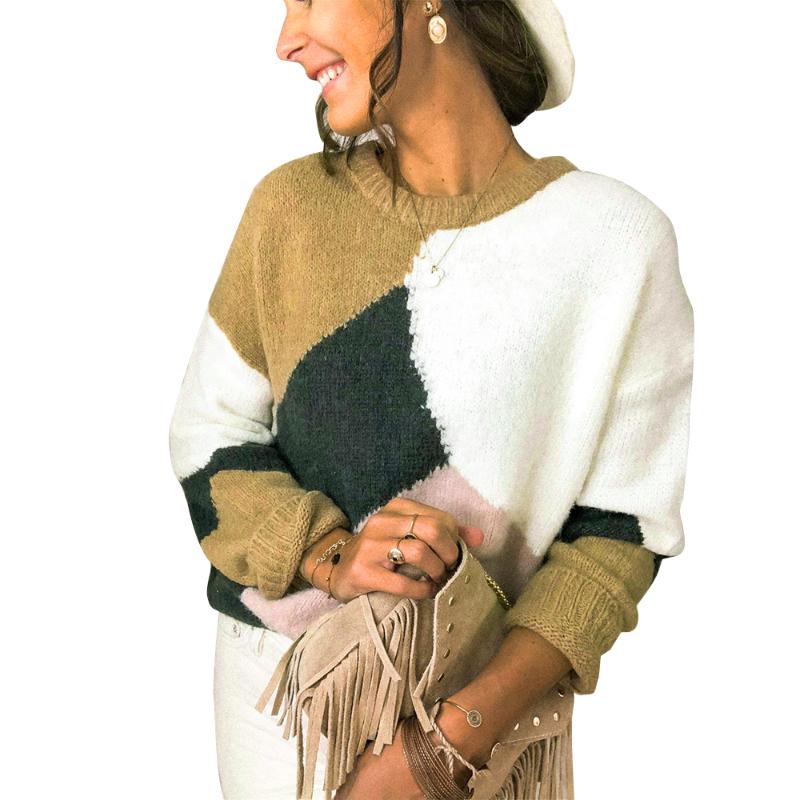 Women's Sweaters Winter Fashion Women Long Sleeve Tops Knitted Geometric Colorblock Knitwear Ladies Female Warm Loose Pullover Round Neck Sw, White;black
Women's Sweaters Winter Fashion Women Long Sleeve Tops Knitted Geometric Colorblock Knitwear Ladies Female Warm Loose Pullover Round Neck Sw, White;black