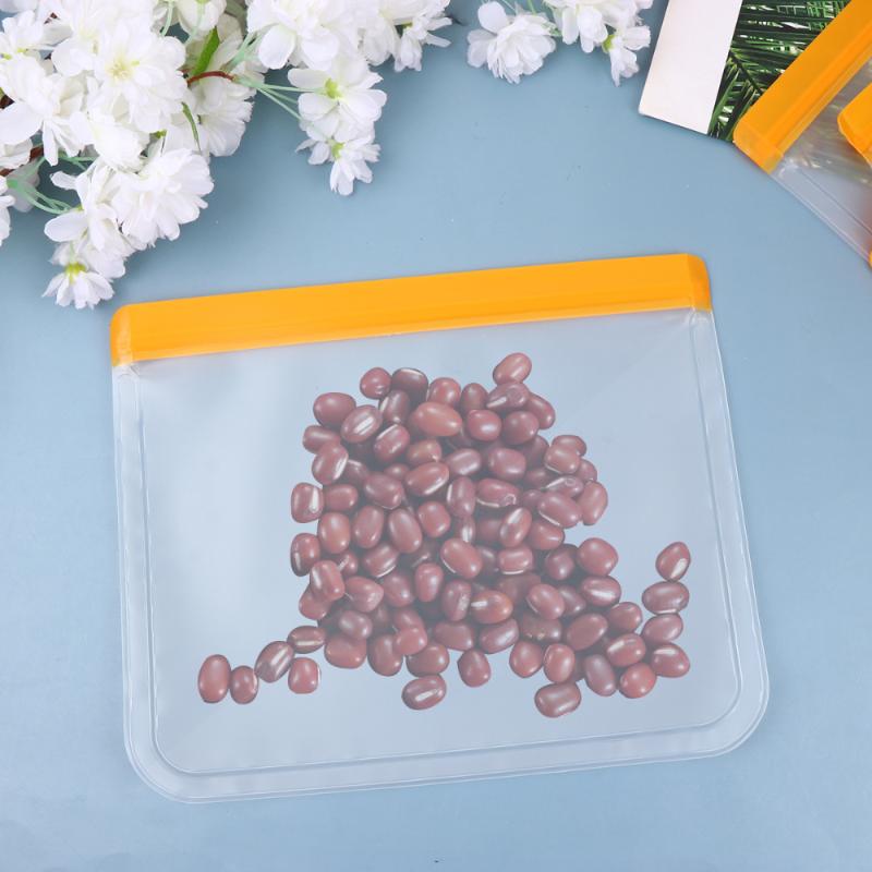 12pcs PEVA Flat Sealed Bag Freshness Protection Package Self Sealing Storage For Fruit Vegetable Orange (5pcs Size 2, 5 Colanders & Str Stra